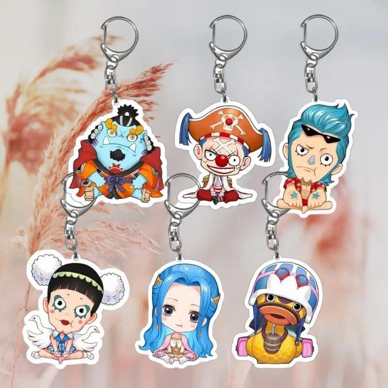 พวงกุญแจอะคริลิคสําหรับ One Piece Jinbe Buggy Franky Mr. 2 Bon Kurei Nefelatari Vivi Karoo Version B