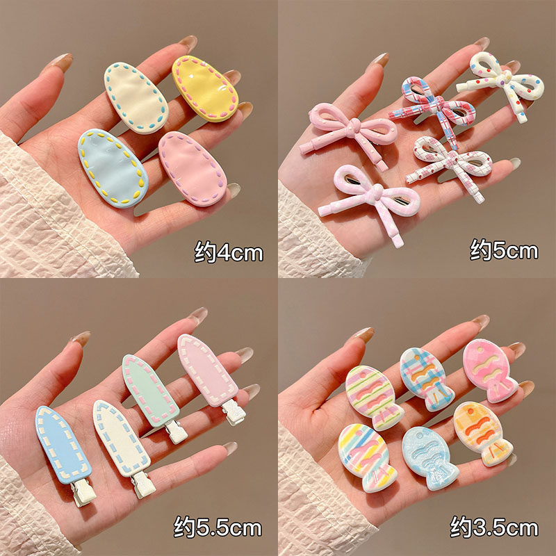 สไตล์ผสม Kawaii Dot Stripe Bow Heart BB กิ๊บติดผมหลายขนาดด้านข้าง Fringe Bang Hairpin วัยรุ่นสาวหวานอุปกรณ์จัดแต่งทรงผม