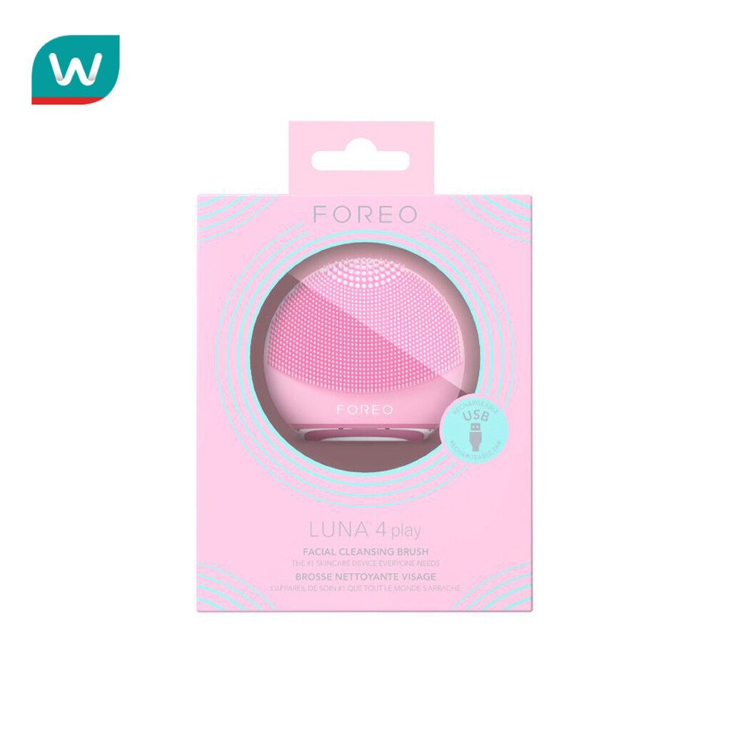 Foreo ฟอริโอ้ เครื่องทำความสะอาดผิวหน้า โฟร์ เพลย์ สีชมพูอ่อน