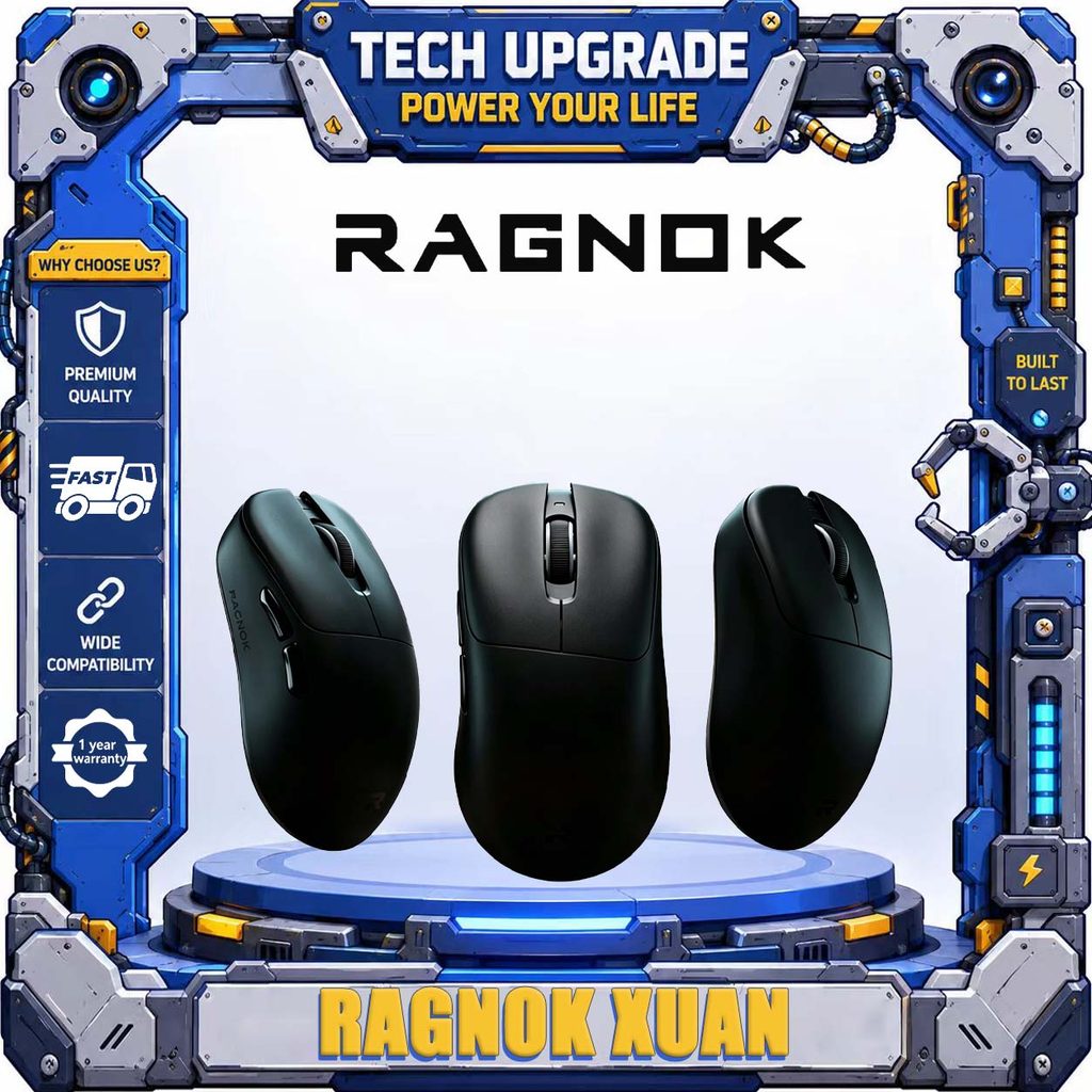 RAGNOK xuan สามโหมด PAW3950 สํานักงานน้ําหนักเบาไร้สาย อัตรา 8K ของการคืน fps วิดีโอเกมเฉพาะเมาส์ชาร