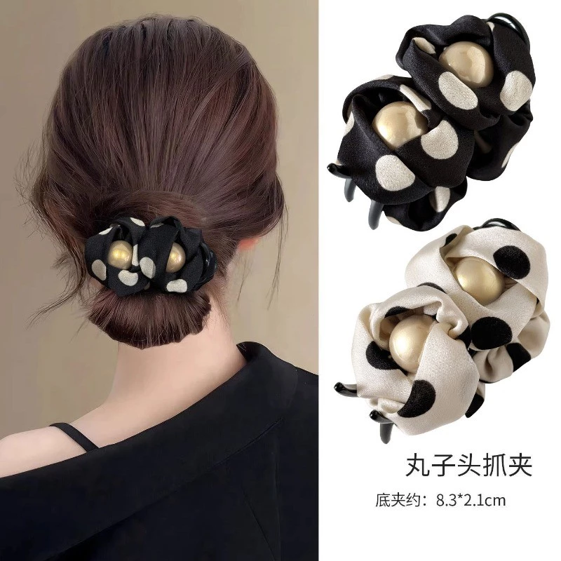 Simple Pearl Bud Grab Clip หญิง High-End Feel สไตล์ใหม่ด้านหลังหัว Anti-slip Ball กิ๊บติดผม Headdress