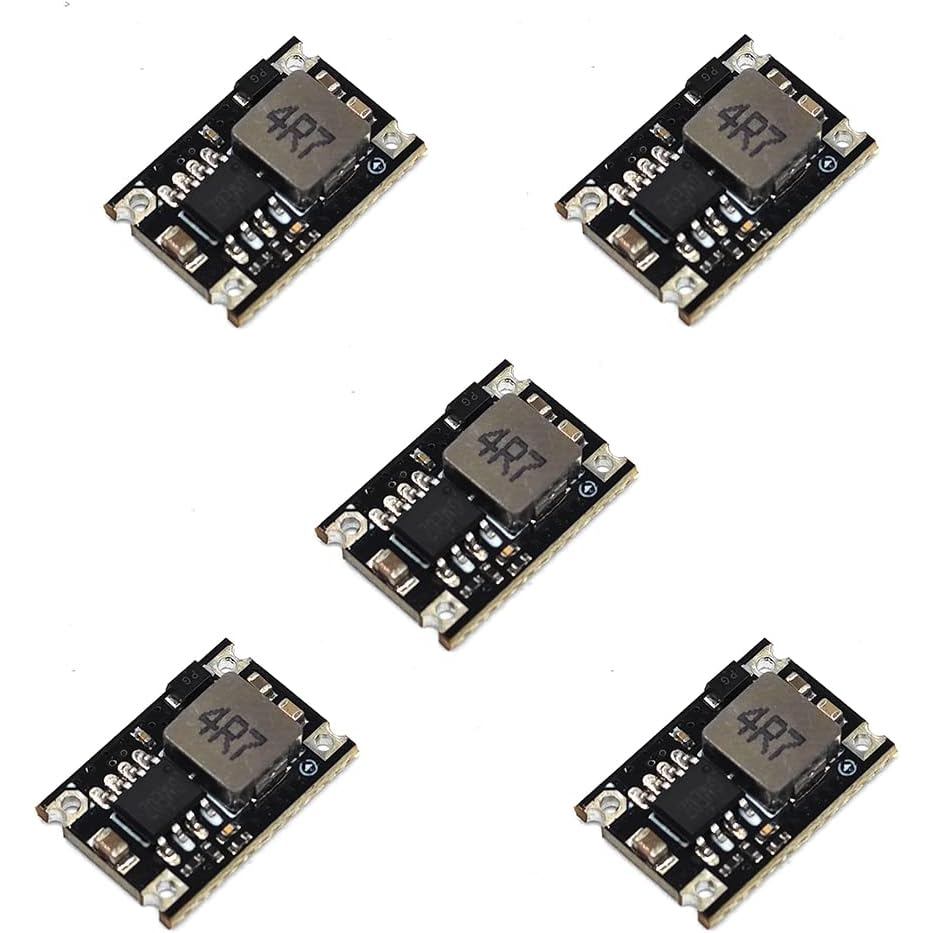 MP1584EN 5 ชิ้น Mini 5V Buck Converter Board - 5-30V ถึง 5V, เอาต์พุต 1.8A, ขนาดเล็ก, สีดํา