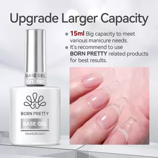 【Local】BORN PRETTY Strong Base Gel Polish Super Top Coat ติดทนนาน Soak Off เจลเคลือบเงาเล็บ 15ml