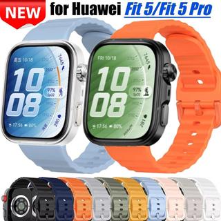 สายซิลิโคนสําหรับ Huawei Fit 5 Fit5 Pro นาฬิกา Fit 3/4 นุ่มกันน้ํากีฬา Band สายรัดข้อมือแฟชั่นสําหรับ Huawei นาฬิกา Fit 4 pro สายคล้อง