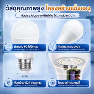 10PCS หลอดไฟ LED SlimBulb light ใช้ไฟฟ้า220V หลอดประหยัดไฟ9W 13W 18W 24W 48W หลอดไฟประหยัดพลังงาน ใช้ขั้วเกลียว E27