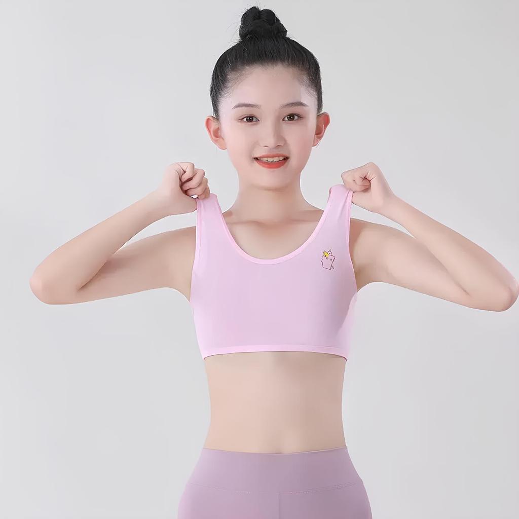 เสื้อซับในเด็ก First Bra ผ้าฝ้าย ใส่สบาย บราเด็กวัยกำลังโต  เสื้อในเด็กผู้หญิง ไม่มีโครง นุ่ม ระบายอากาศดี Size S-L