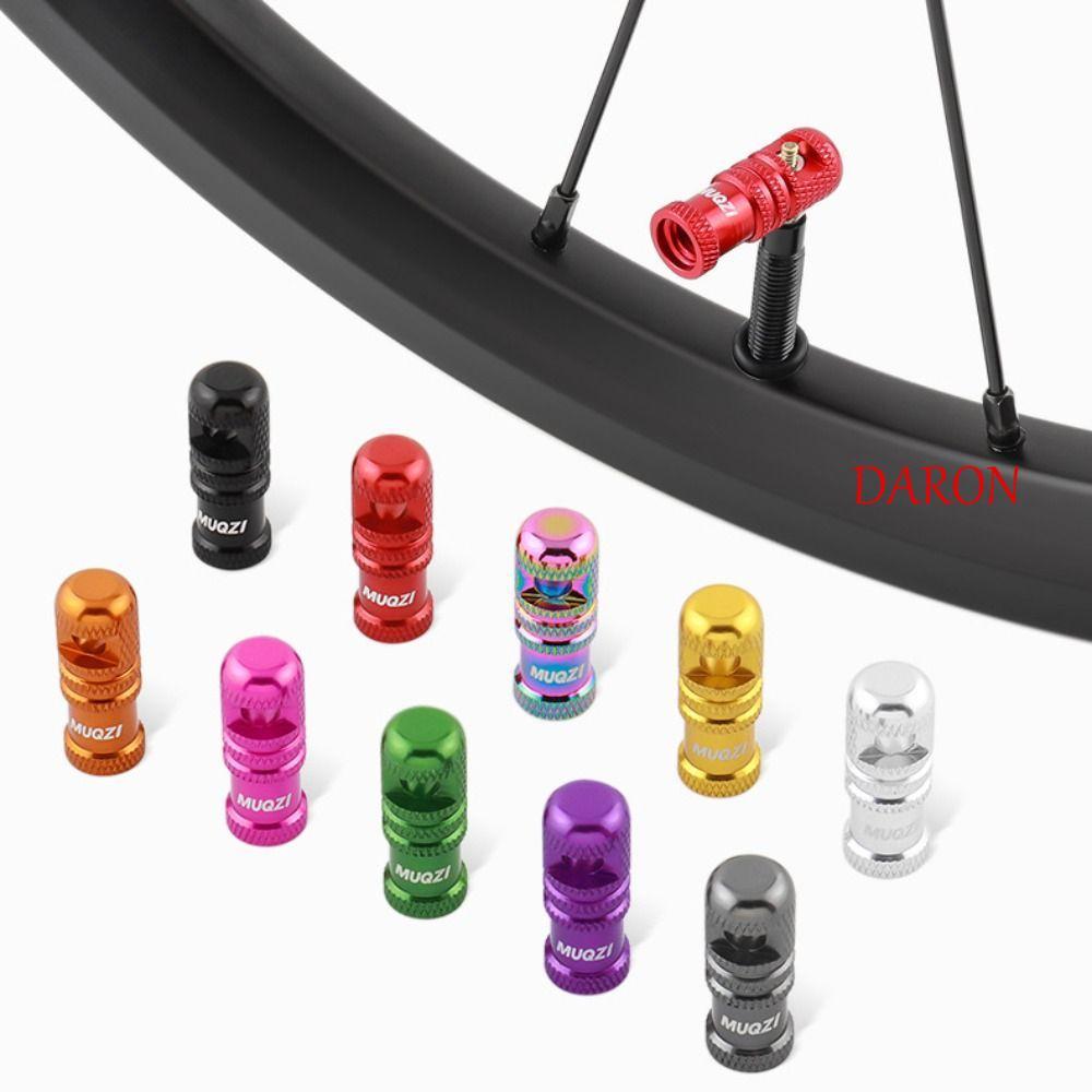 DARON 2PCS ยางวาล์วหมวก, ป้องกันการกัดกร่อนอลูมิเนียม Presta วาล์ว Stem Cap, MTB Ultralight 2 in 1 ทนต่อการสึกหรอ Presta/Schrader ยางวาล์วหมวก Racing แผนที่จักรยาน
