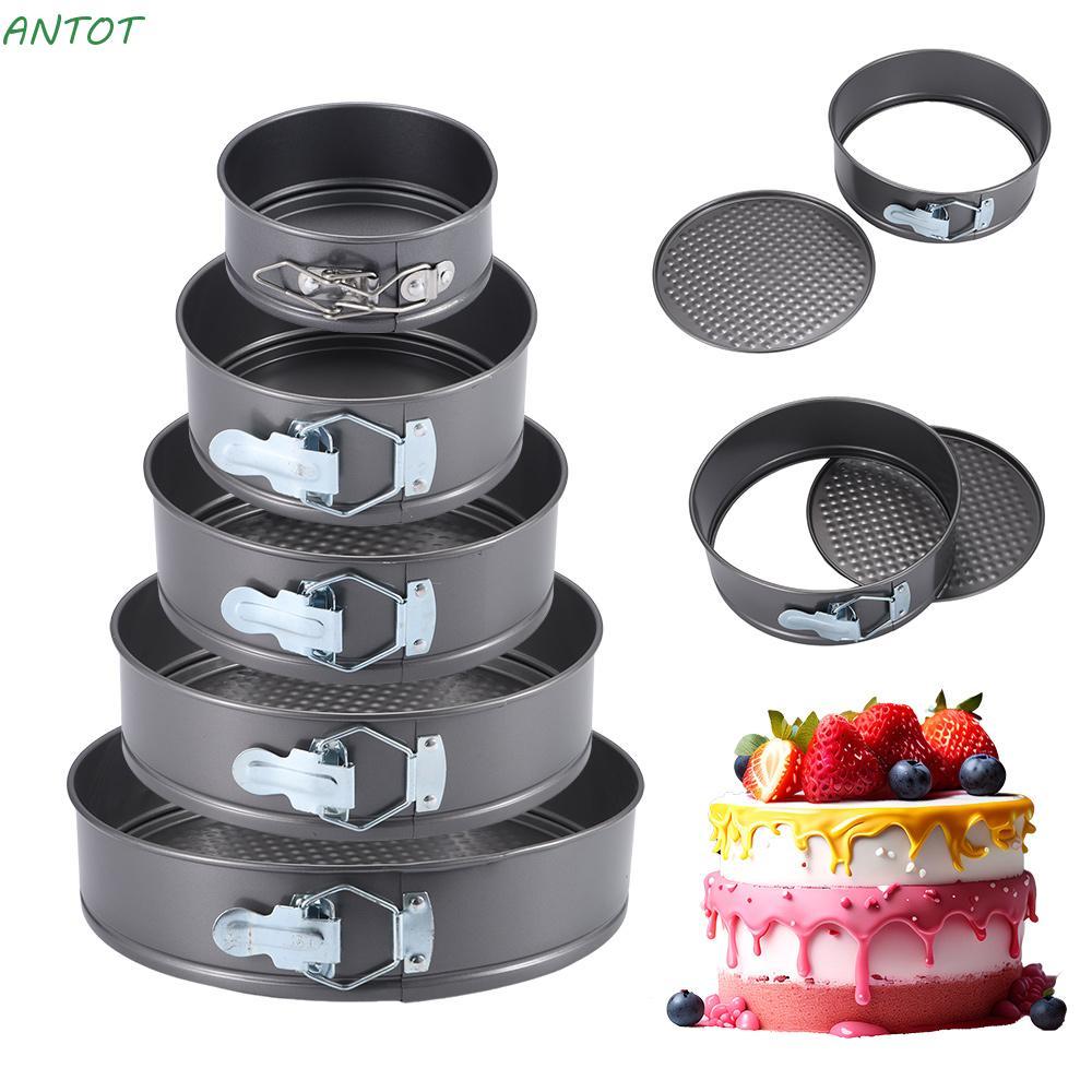 ANTOT 1 ชิ้นถาดอบเค้ก, เหล็กคาร์บอนที่ถอดออกได้ด้านล่างเบเกอรี่ Mould, ทนทาน 12/16/20/24/28 ซม. ป้องกันการรั่วซึมไม่ติดเค้ก Mould สําหรับบ้านครัวเบเกอรี่