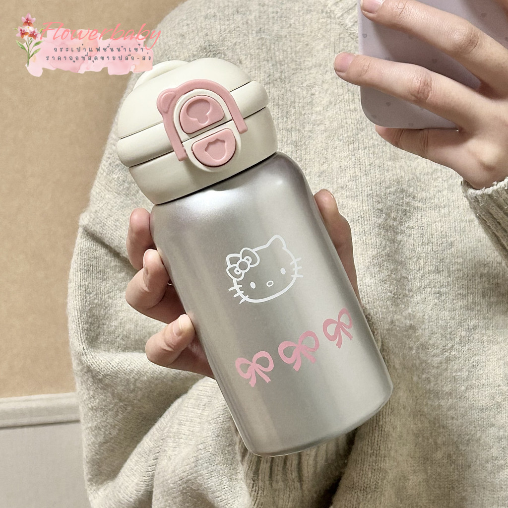 แก้วสะแตนเลสเก็บความเย็น304 ลายการ์ตูนน่ารัก พร้อมหลอดดูด ขนาด500ml