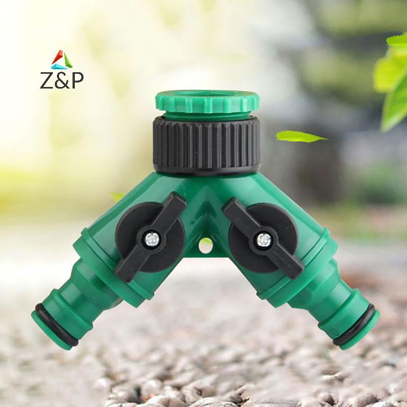 Z&P 2-Way Garden Tap Water Splitter 3/4" ด้ายหญิงสวนท่อ Y ประเภทรดน้ําสวิทช์ปรับ Water Controller วาล์ว COD