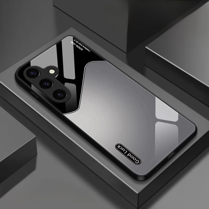 SAMSUNG GALAXY A36 5G เคสซิลิโคนฝาหลังกระจกนิรภัยแฟชั่น Premium Good Luck