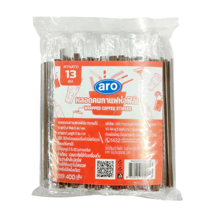 เอโร่ หลอดคนกาแฟห่อฟิล์ม คละสี 400ชิ้น ARO ไม้คนกาแฟพลาสติก แยกชิ้นอนามัย หลอดคนเครื่องดื่ม คาเฟ่สุดคุ้ม