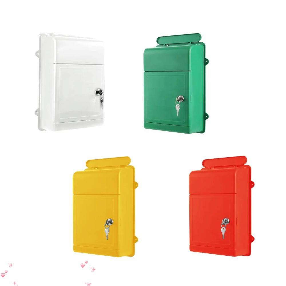 กล่องจดหมายกล่องจดหมาย AULORAMT, ติดผนังพร้อมล็อค Postbox, น้ําหนักเบาประหยัดพื้นที่กล่องไปรษณีย์พลาสติกกันน้ําสําหรับโรงเรียนกลางแจ้ง Street House