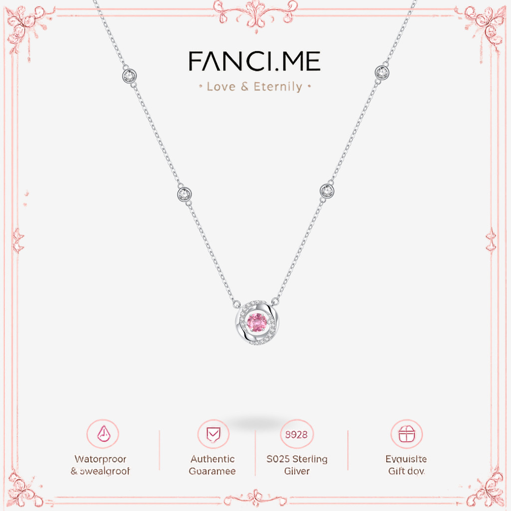 FANCIME "Eternal Pulse" สร้อยคอวงกลมเงินสเตอร์ลิง