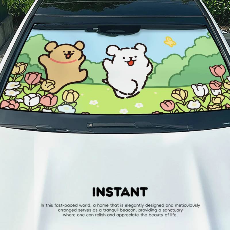 Cartoon Car Sunshade New Summer Elements Car Sun Protection Heat Insulation Sunshade Cute Car Sunsha