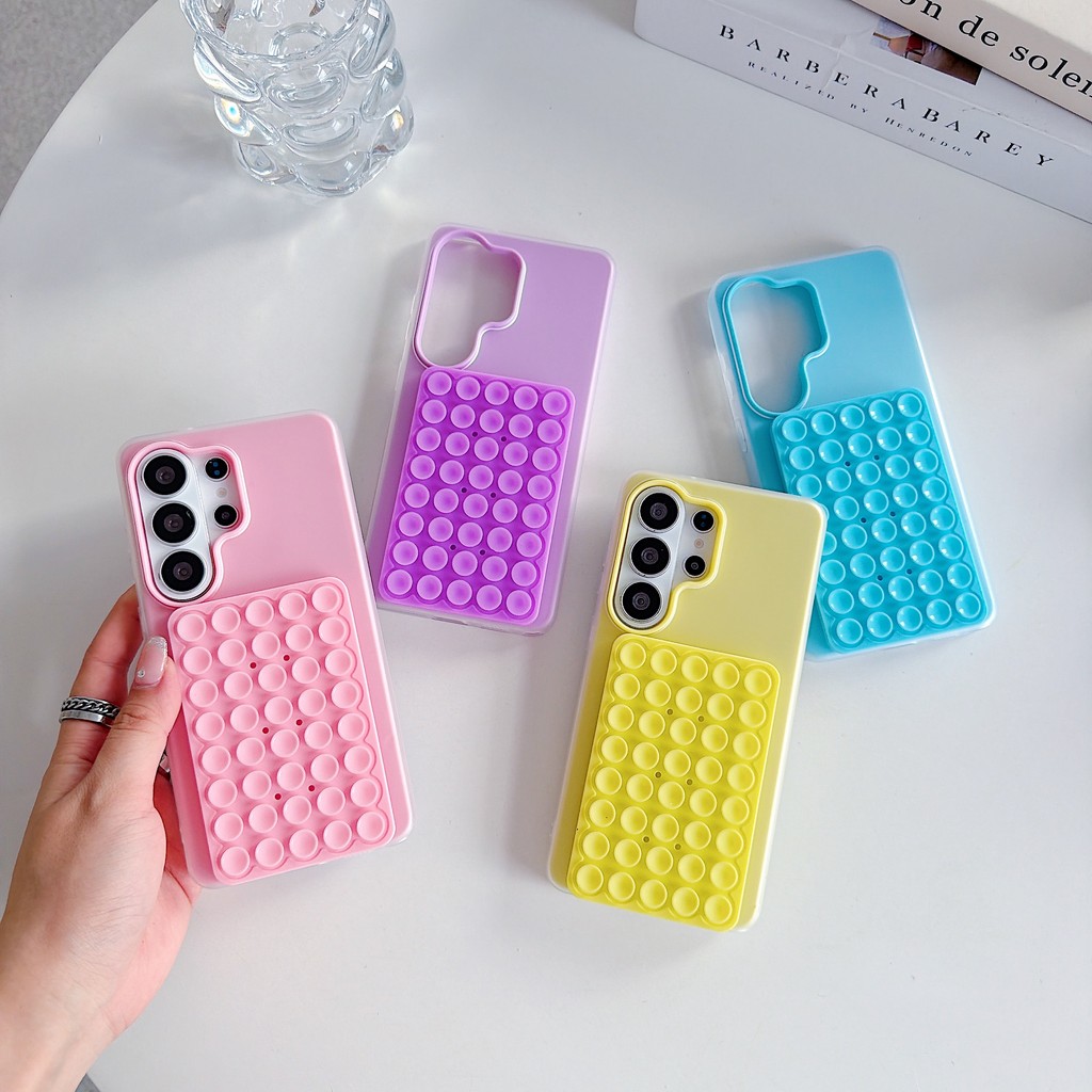 2-อิน-1 เยลลี่ สองด้าน ถ้วยดูด เคส Samsung Galaxy A57 A37 A35 A56 A17 A07 A26 A16 A06 A55 A54 A53 A5