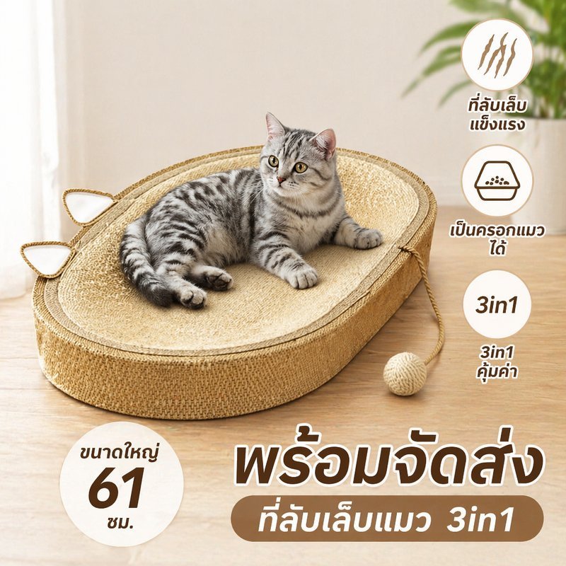 ที่ลับเล็บแมว ของเล่นแมว รางบอล ที่นอนแมว ที่ขูดเล็บแมว แท่นลับเล็บแมว กระดานลับเล็บ