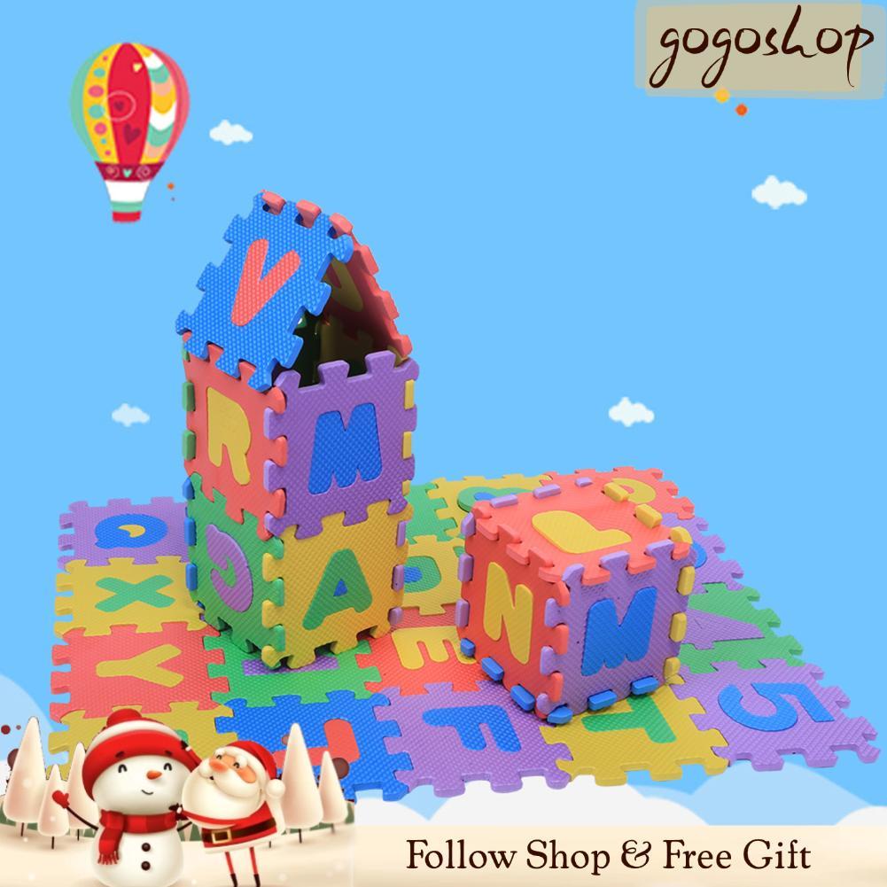 Gogoshopp Haofy 36 ชิ้น แผ่นโฟม EVA นุ่ม เล่นเสื่อเด็ก ปริศนาออกกําลังกาย พรมปูพื้น ตัวเลข ตัวอักษร