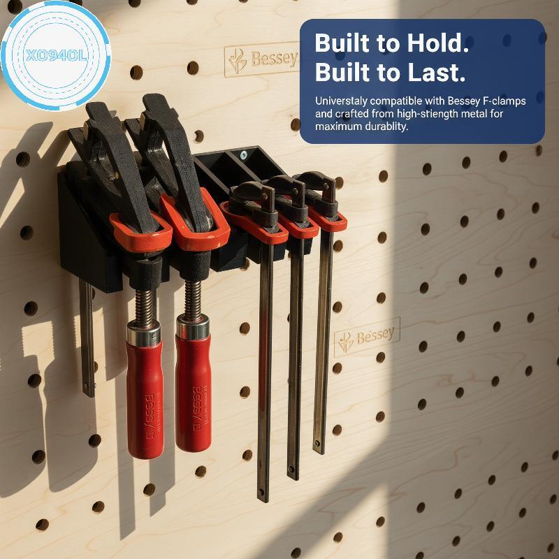 Xo94ol Bessey Clamps Wall Mount F สไตล์ผู้ถือ Braet 6 Slot Organizer เครื่องมือสําหรับโรงรถ Workbenc