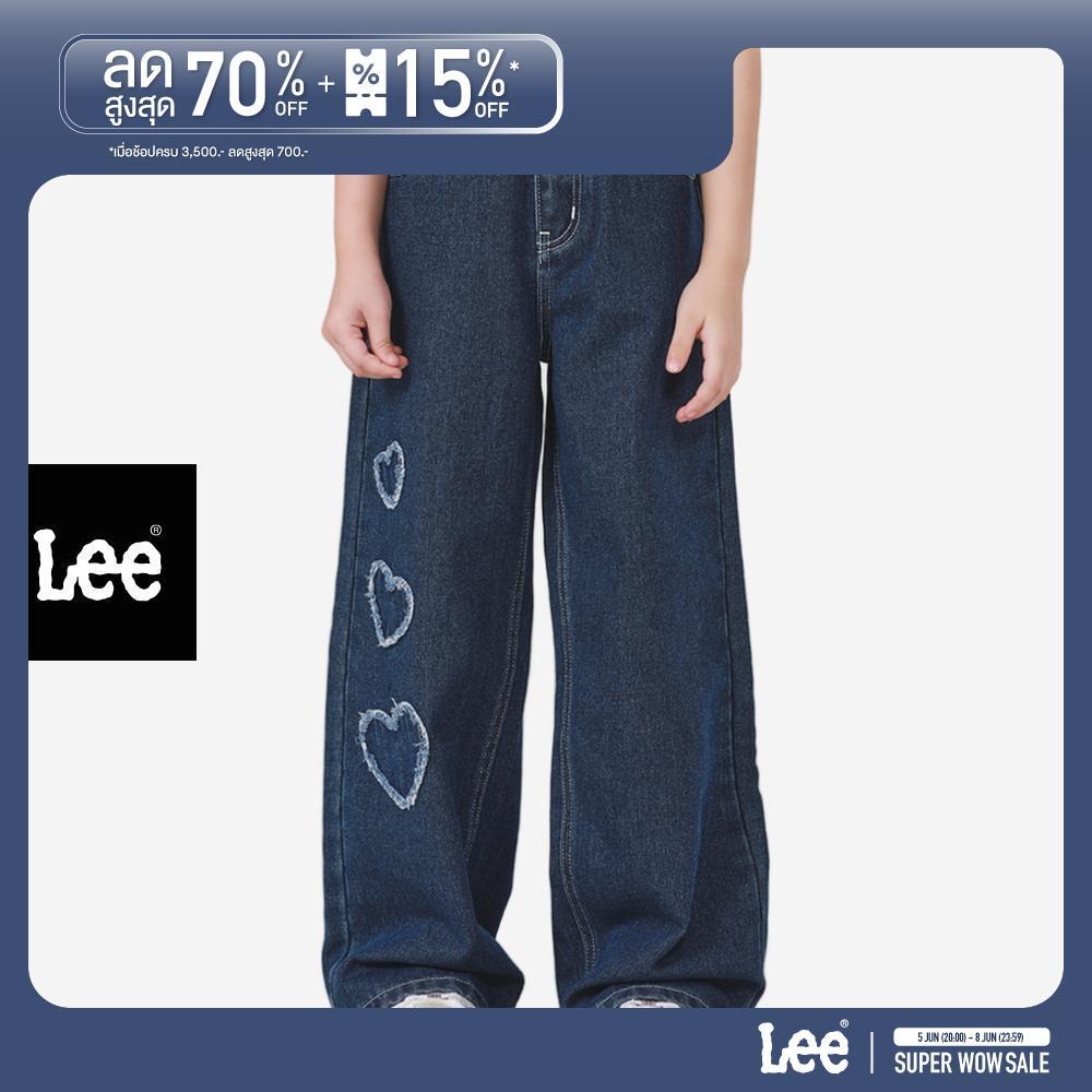 LEE KIDS กางเกงยีนส์เด็กผู้หญิง คอลเลคชั่น Little Pink เอวสูง ทรงขากว้าง รุ่น LK S525GLAXN02 สียีนส์กลาง