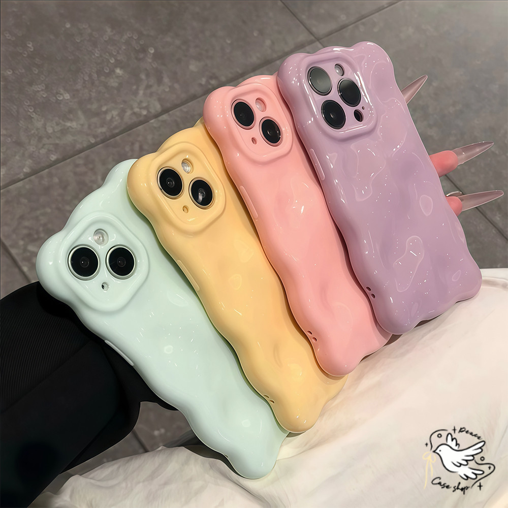 COD-ในไทย ช้กับ เคสไอโฟน11 เคส For iPhone 11 15 16 17 12 13 14 15 pro max 8 7Plus X XR XSMAX มาคารอนสีพื้น เคสโทรศัพท์