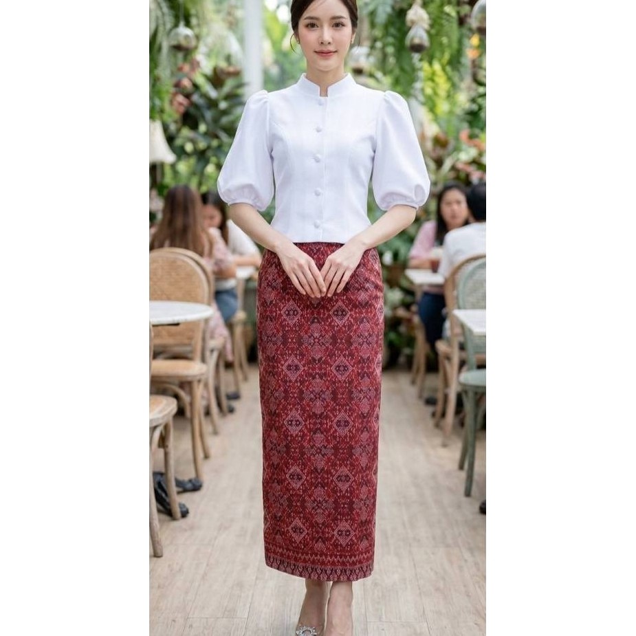 เสื้อผ้าฝ้ายลินินคอจีนแขนตุ๊กตา (ป04)