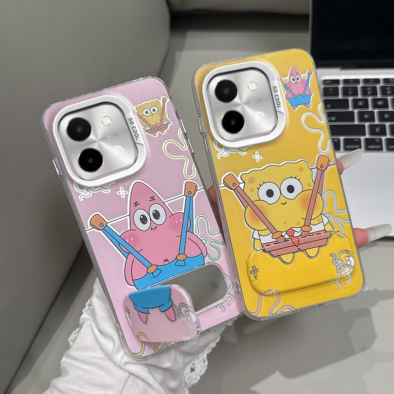 เคส vivo y28 4g เคสโทรศัพท์ป้องกันการล่มสลายสีเงิน