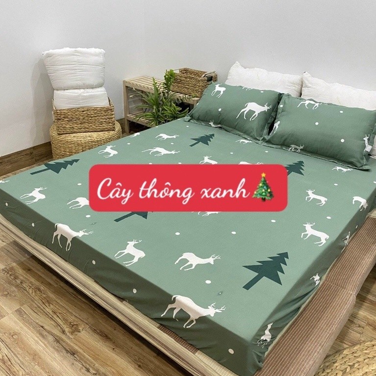 ชุดผ้าปูที่นอน 1 ชิ้น และปลอกหมอน 2 ชิ้น 1M8X2M PoLy Cotton มี 50 แบบ - รุ่น GREEN PINE TREE