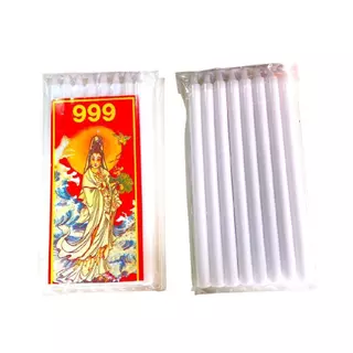 (ยกโหล) เทียนไข,เทียนไหว้พระ สีขาว,สีเหลือง 12 แพ็ค