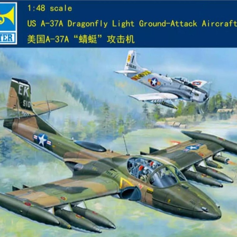 Trumpeter 02888 1/48 US A-37A เครื่องบินดับเพลิง Dragonfly Light Ground-Attack