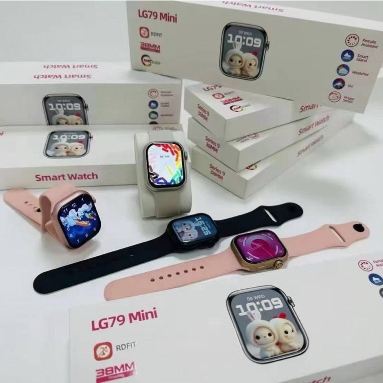 นาฬิกา LG79miniแถมเคส ฟิลม์ สาย จอ41mmมี3สีชมพู ดำ สตาไลน์ แจ้งเตือนข้อความ โทร-รับสายผ่านบลูทูธ