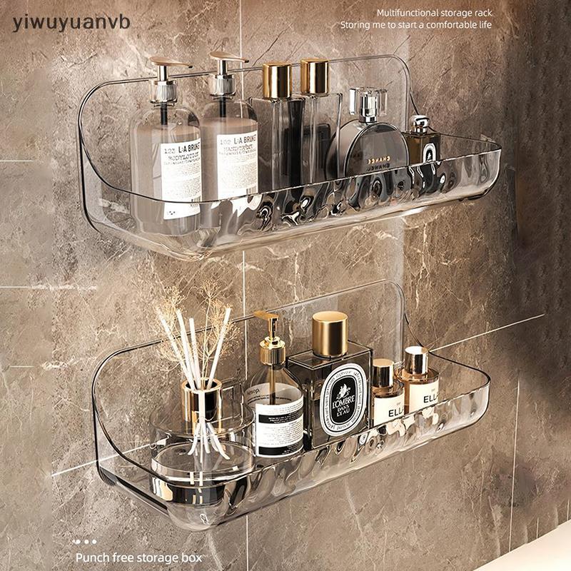 Yiwuyuanvb] ห้องน้ําชั้นวางของโปร่งใส Ra อ่างล้างหน้าติดผนัง No-punch Washroom ติดผนังที่เก็บเครื่องสําอางชั้นวางของโปร่งใสใหม่