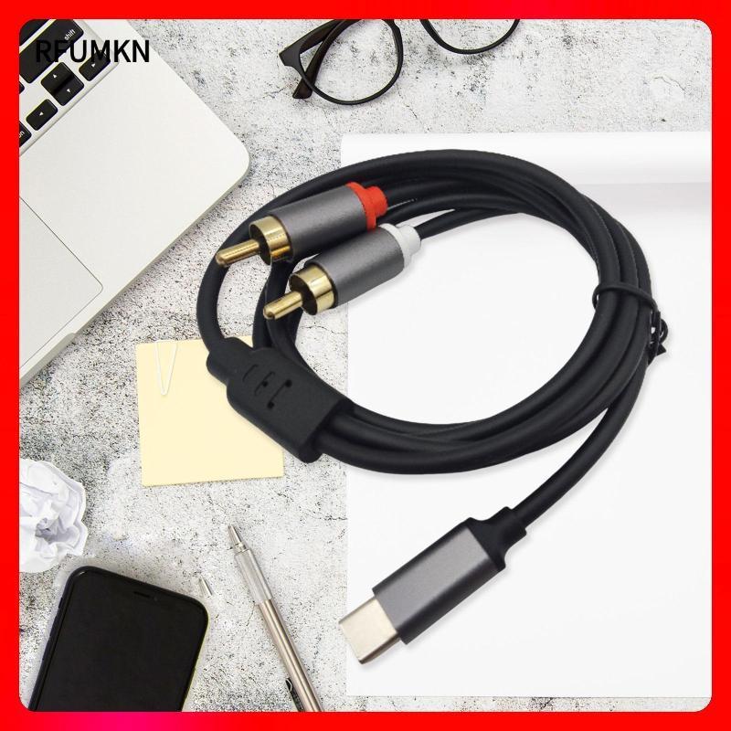 [rfumkn] Type-c to Double RCA Male Cable Audio AUX Adapter Cable Connection Line AUX Aux Aux Aux Aux