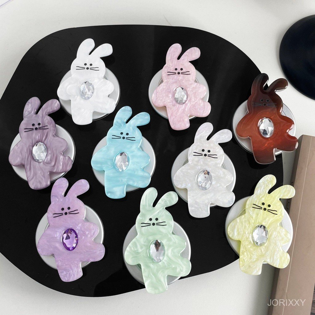 Ins Style Shell Pattern Diamond Rabbit Stand เหมาะสําหรับเคสโทรศัพท์แม่เหล็กเดสก์ท็อป Lazy Handy Too