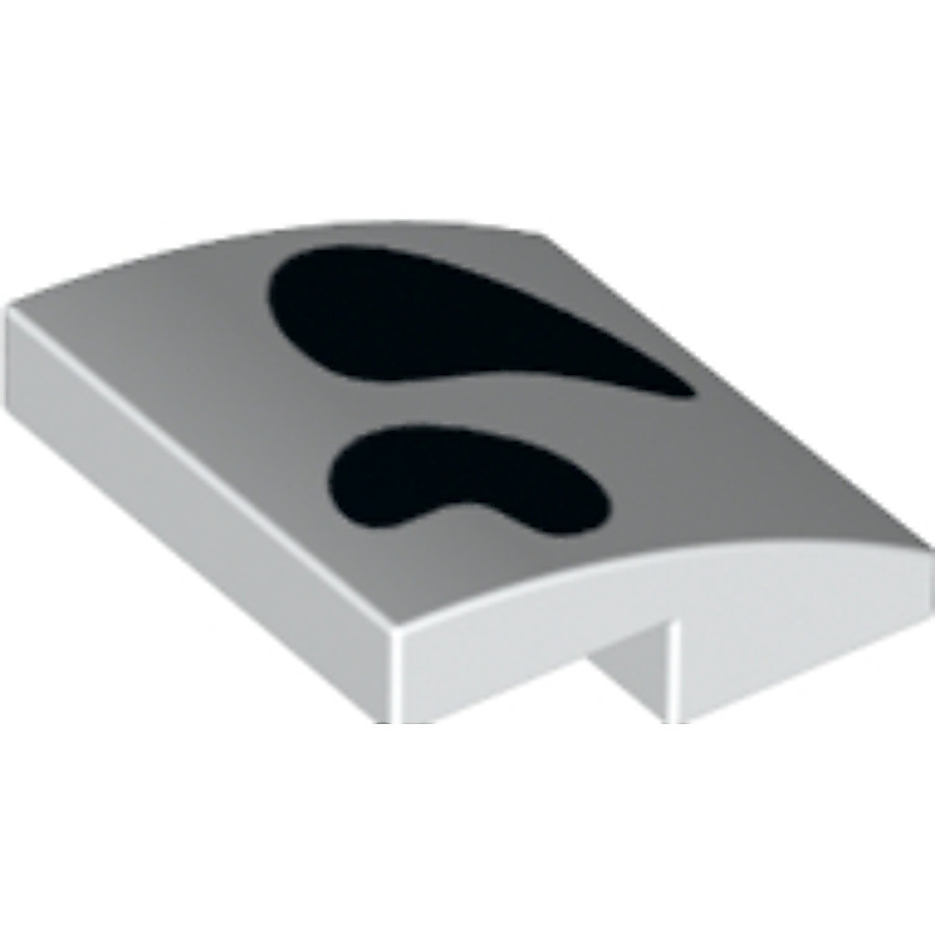 Brick2cube Part - Slope, Curved 2 x 2 x 2/3 with Black Dalmatian Spots Pattern - 15068pb365
