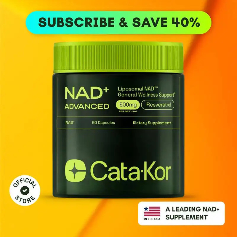 Cata-Kor NAD+ ขั้นสูง - NAD+ อาหารเสริมสําหรับ Energy & Healthy Aging - 500 มก. ต่อเสิร์ฟ - 60 นับ (