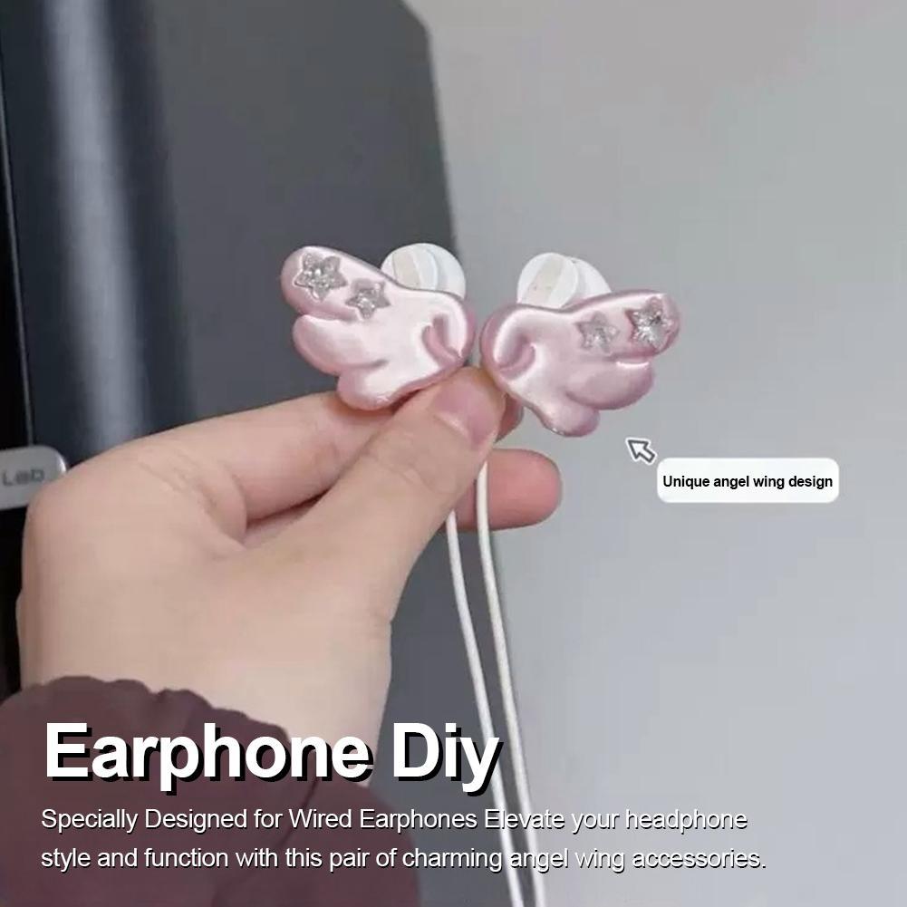 3D Fairy Wings อุปกรณ์เสริมหูฟังสําหรับหูฟังแขวนตกแต่งหูฟัง Charm