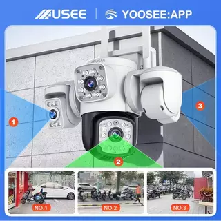 USEE Y190 YooSee 4เลนส์ 4ภาพ กล้องวงจรปิดไร้สาย กล้องสี่เลนส์ WiFi หน้าจอ คู่4กล้อง HD 8ล้าน พิกเชล กลางคืนภาพสี CCTV