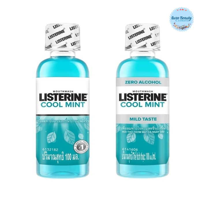 📍 (1ขวด) Listerine Cool Mint  / Cool Mint Zero Mouthwash 100ml ลิสเตอรีน น้ำยาบ้วนปาก กลิ่นมินต์