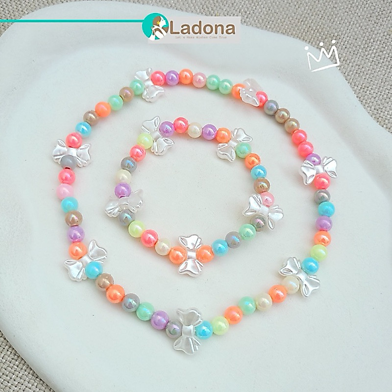 สร้อยคอลูกปัดมุกเด็ก PREMIUM / สร้อยข้อมือเด็ก Mutira Shimer LDN11