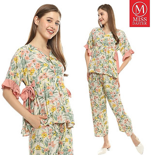 MISSDASTER - KEYRA SETELAN RAYON MOTIF KOMBINASI POLOS