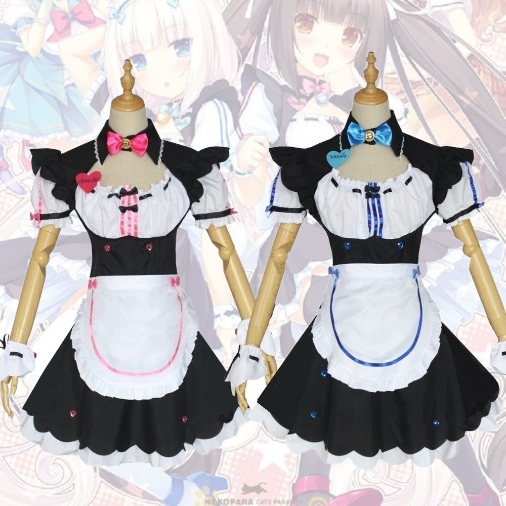 Nekopara Chocola วานิลลา OVA เกมวานิลลาคอสเพลย์เครื่องแต่งกายชุดแม่บ้านชุดแมว Neko สาวผู้หญิง
