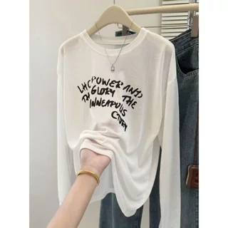 FASHION.61 เสื้อแขนยาวผู้หญิง เนื้อผ้าสลาฟ บางเบา ทรงหลวม รุ่น W7898