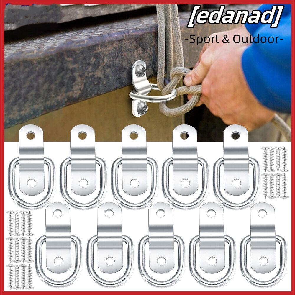 EDANAD 2/4/6/8 ชิ้น D แหวน Lashing ตะขอ, Universal Heavy Duty D แหวน Tie Down Anchors, ทนทาน Trailer Connector Link D รูป Tow Hook รถบรรทุก ATV เรือ Kayak