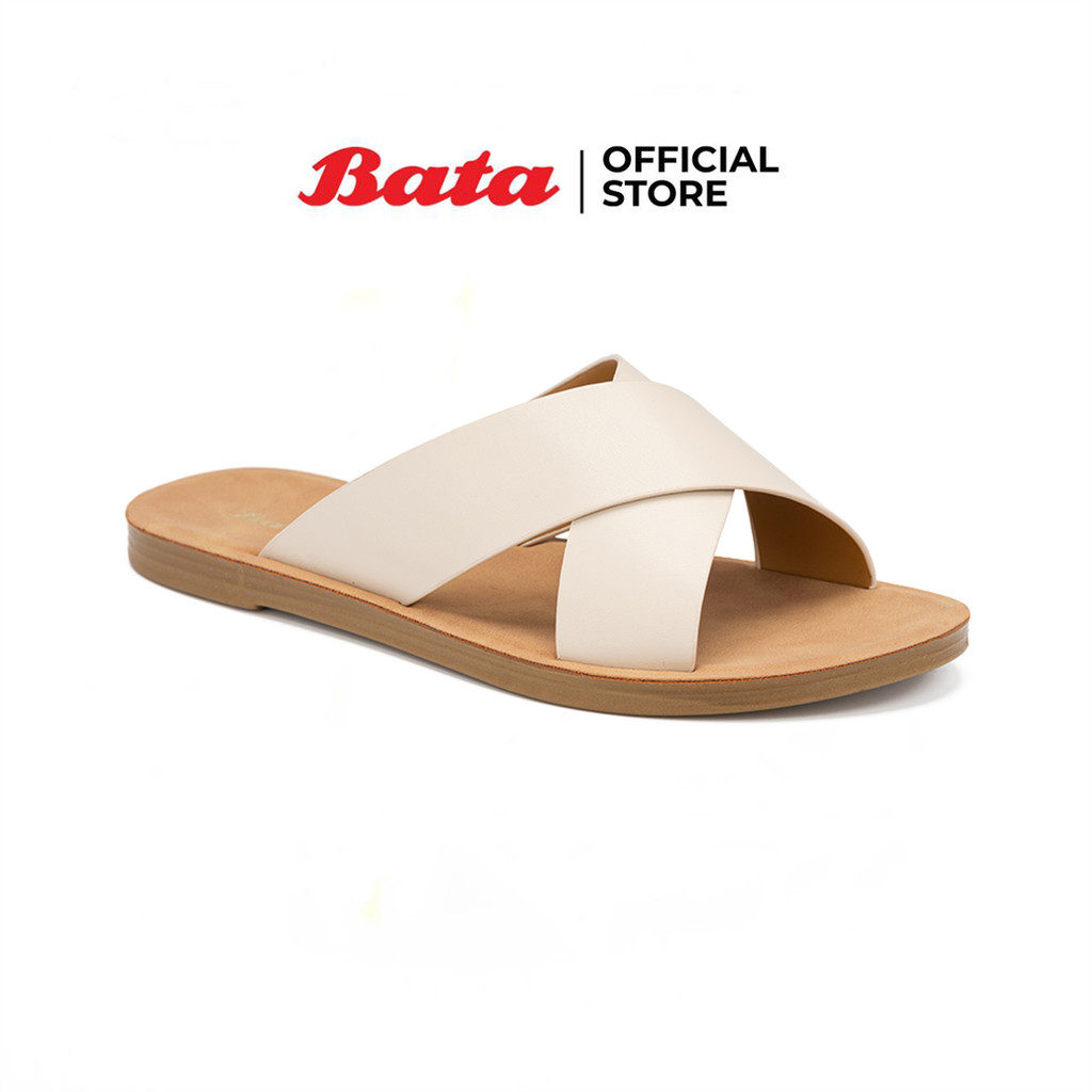 Bata บาจา รองเท้าแตะแบบสวม ส้นแบน แฟชั่น สำหรับผู้หญิง รุ่น LEO สีขาว 5611173 สีชมพู 5615173