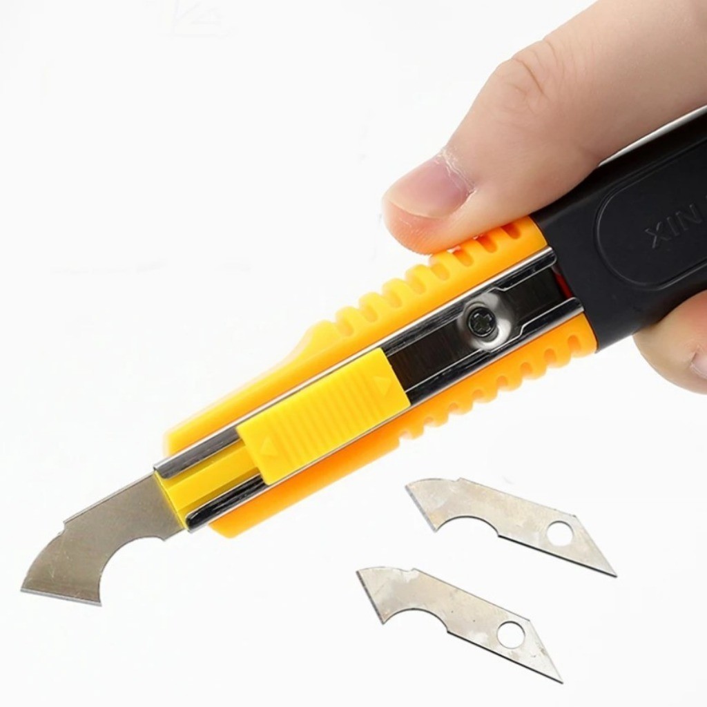 มีดตัดกระจก/อะคริลิค Hook Blade โลหะผสมเหล็กเก็บน้ํามัน พร้อมใบมีดตะขอโค้ง ตัดกระเบื้อง/กระดาษ DIY เครื่องมืออเนกประสงค์ Professional