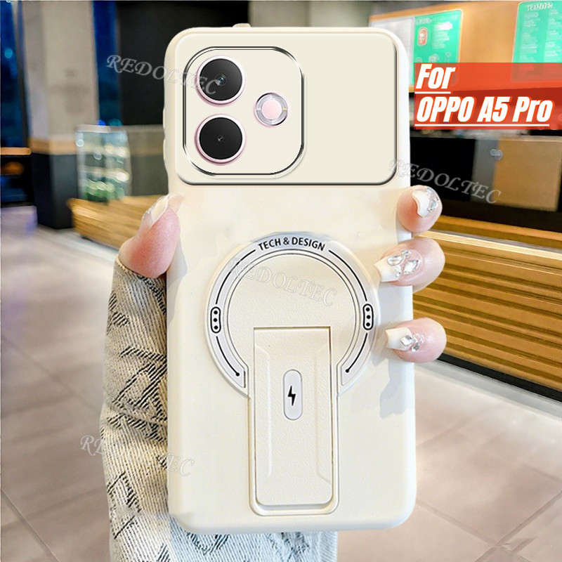 OPPO A5 Pro 5G 4G กรณีแฟชั่นใหม่แม่เหล็กที่มองไม่เห็น Kickstand เคสโทรศัพท์ OPPO A5Pro Matte Cover สนับสนุนไร้สายชาร์จ Anti-Drop Anti-Fingerprint ปลอก