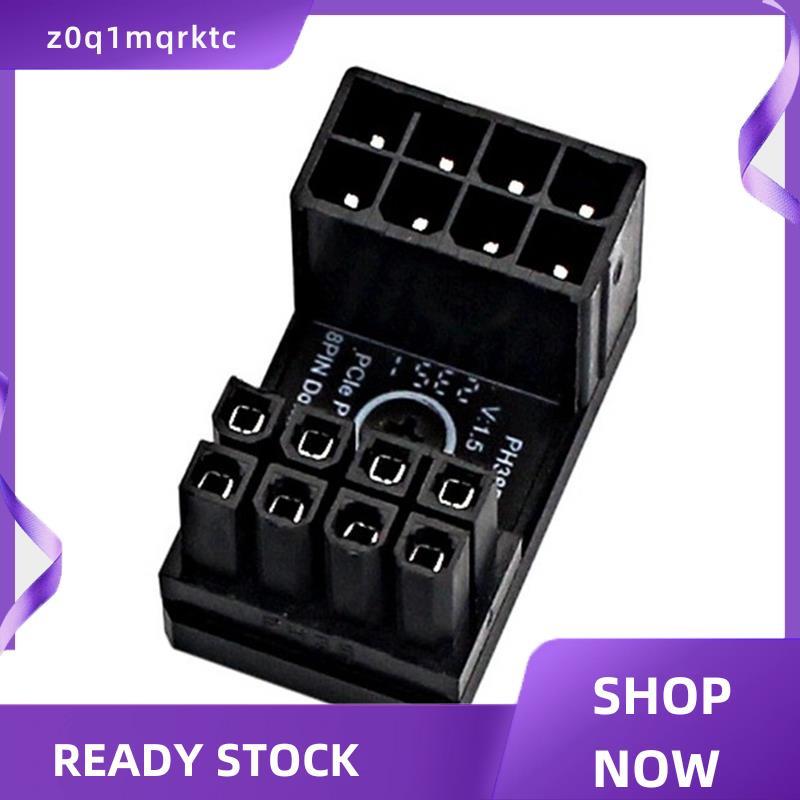 z0q1mqrktc อะแดปเตอร์จ่ายไฟกราฟิกการ์ด ข้อศอก 180°, GPU PSU ตัวเชื่อมต่อพวงมาลัย PCI-E 8Pin สิ่งประด