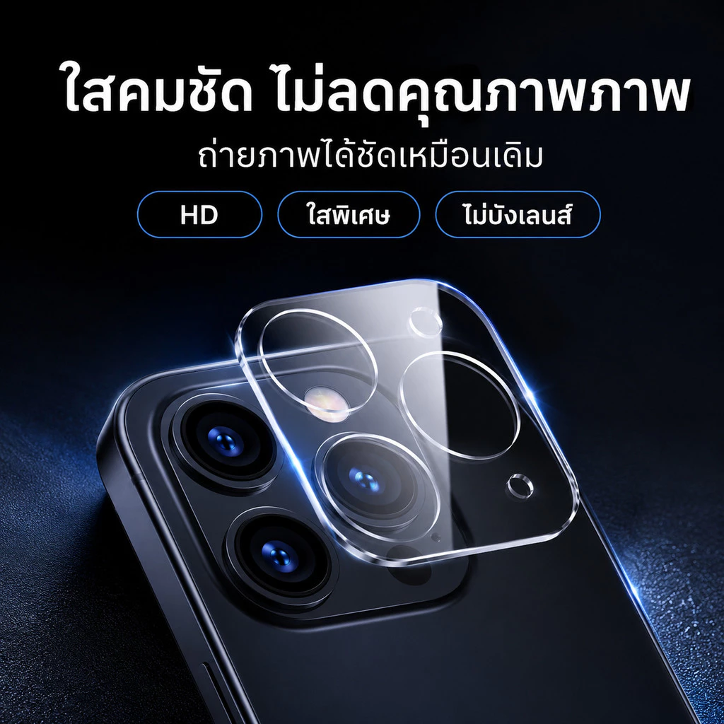 ฟิมล์กระจกเลนส์กล้อง สำหรับiPhone17PRO 17AIR 16 15 15promax 15pro 14 14pro 14promax 13 13promax 12pro 12promax 11 11pro thumbnail 6