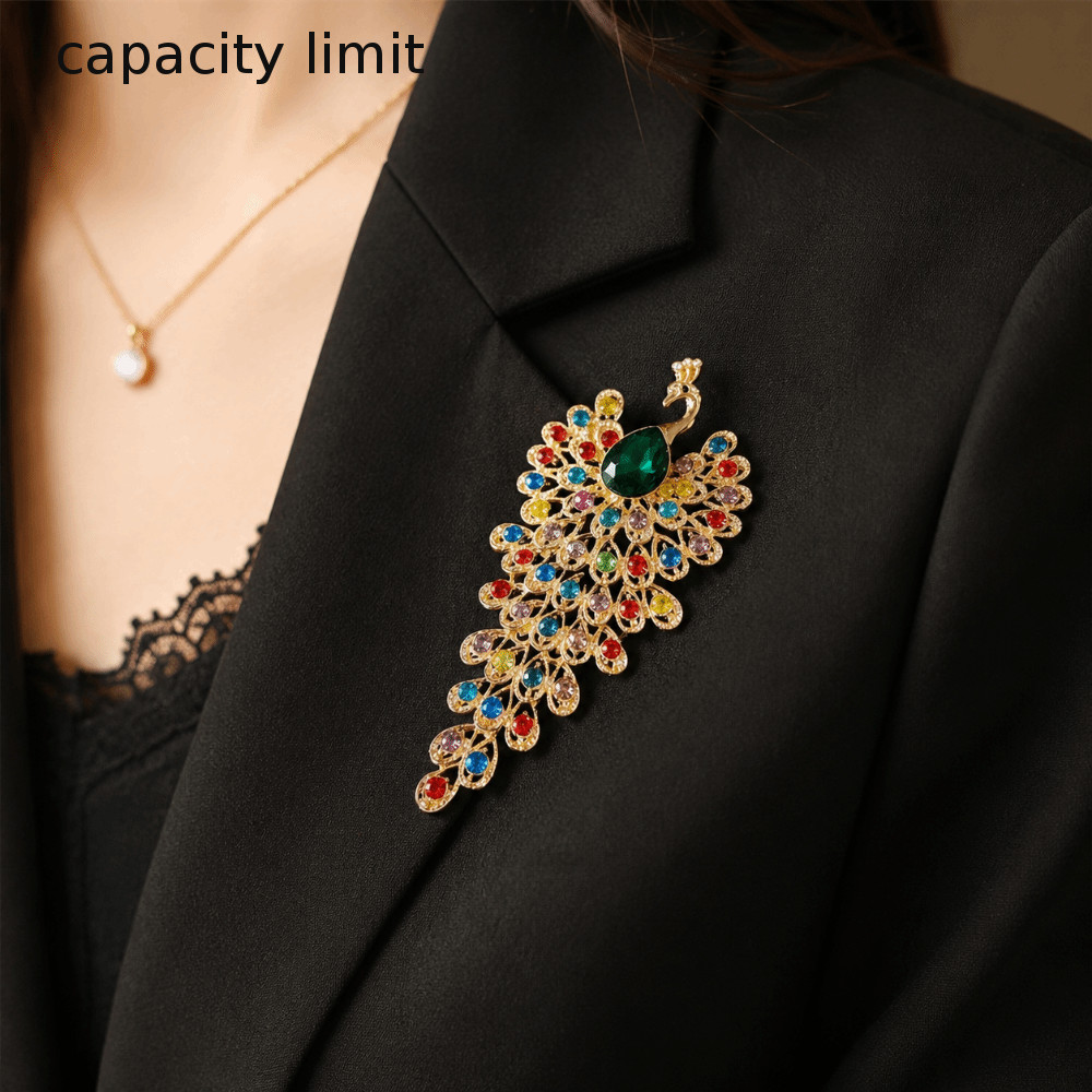 COZY นกยูง Rhinestone เข็มกลัดคริสตัลสีสัน Phoenix เข็มกลัดคลิป, ของขวัญอินเทรนด์ตกแต่งประณีต Luxury Peacock Badge Pin Prom